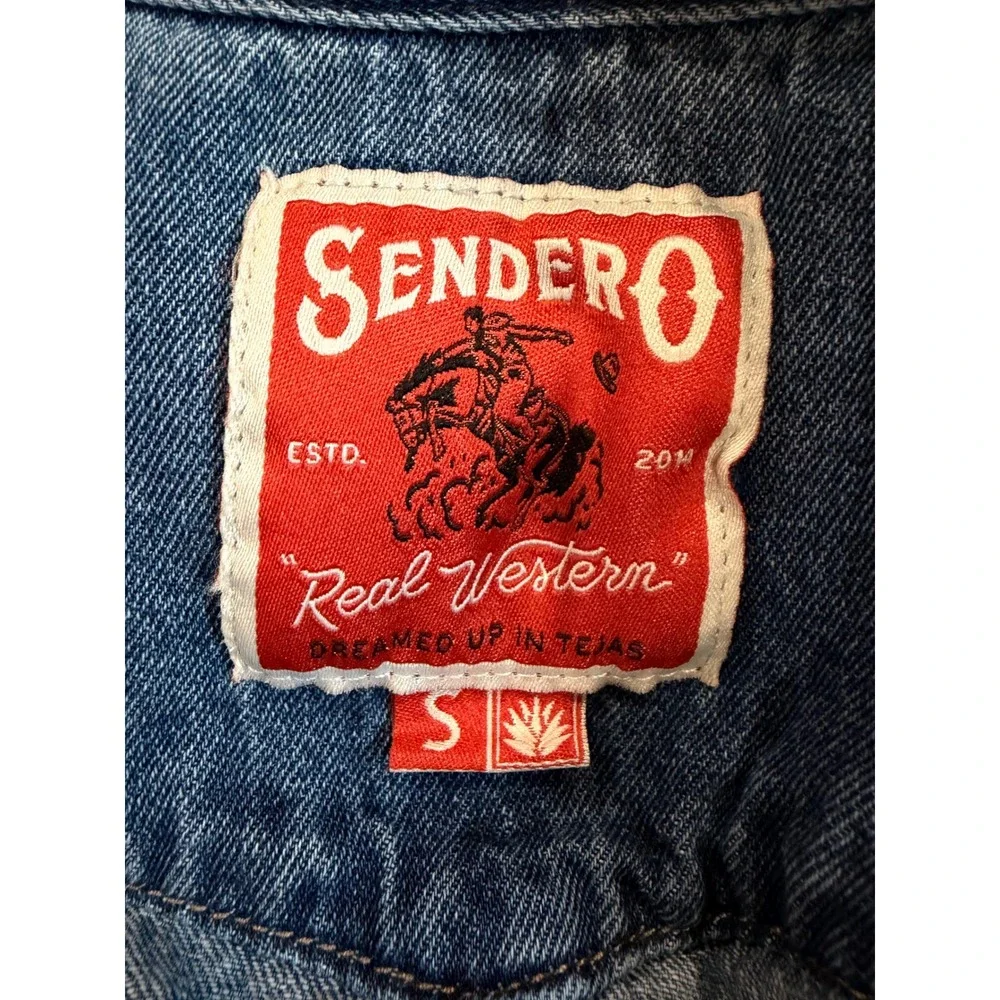 Sendero Annie Denim Pearl Snap Midi Shirt Dress Small Western Cowgirl Ranch